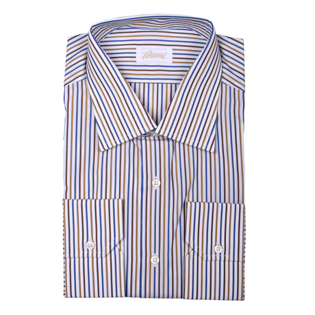 Brioni // Duncan Striped Dress Shirt // Multicolor (Euro: 37)