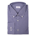 Brioni // Hamish Plaid Drees Shirt // Purple (Euro: 39)