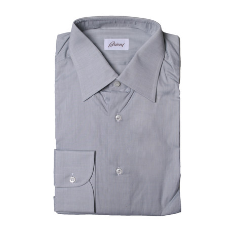 Brioni // Pierce Solid Dress Shirt // Light Gray (Euro: 37)