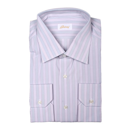 Brioni // Theodore Dress Shirt // Lavender + Gray (Euro: 37)