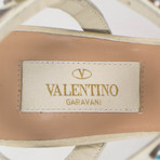 Valentino // Rockstud Rolling Turquoise Stone Heels // White (US: 4)