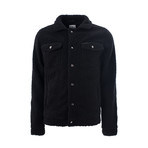 Buttoned Sherpa Jacket // Black (M)