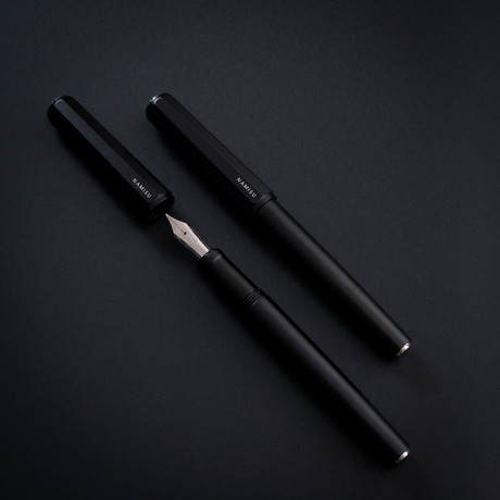 Ixion Fountain Pen Aluminum // Black (Extra Fine Nib)