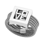Charriol // Forever Love Stainless Steel + Cable Ring // Ring Size: 7.25