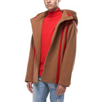 Duke Oversized Wool Blend Hooded Coat // Camel (L)