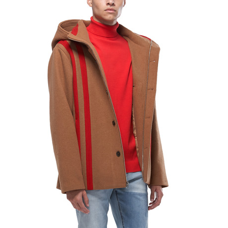 Duke Oversized Wool Blend Hooded Coat // Camel (XS)