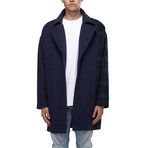 Charlie Oversized Wool Blend Coat // Navy (XS)