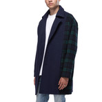 Charlie Oversized Wool Blend Coat // Navy (XL)