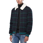 Ace Wool Blend Jacket With Sherpa Collar // Green (XL)