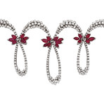 Stefan Hafner 18k White Gold Diamond + Ruby Necklace I // Length: 15"