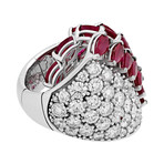 Stefan Hafner 18k White Gold Diamond Ruby + Sapphire Ring // Ring Size: 7