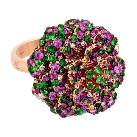 Stefan Hafner 18k Rose Gold Diamond + Sapphire Ring // Size: 6.5