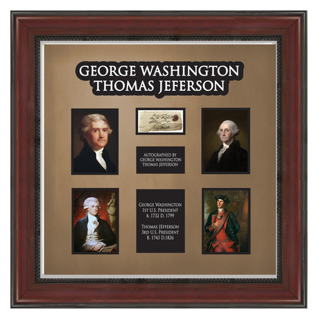 Signed + Framed Signature Collage // George Washington and Thomas Jefferson