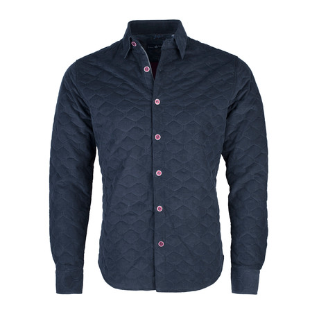 Portland Corduroy Quilted Shirt Jacket // Navy (XS)