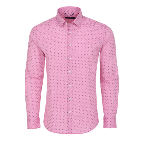 Rome Skull Stripe Stretch Shirt // Pink (XS)