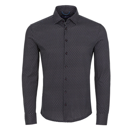Sydney Knit Geometric Print Shirt // Black (XS)