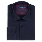 Torino Micro-Dot Knit Shirt // Navy (XS)