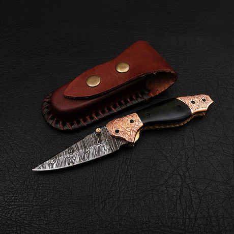 Handmade Damascus Karambit Folding Knife // 2706