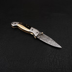 Handmade Damascus Karambit Folding Knife // 2710