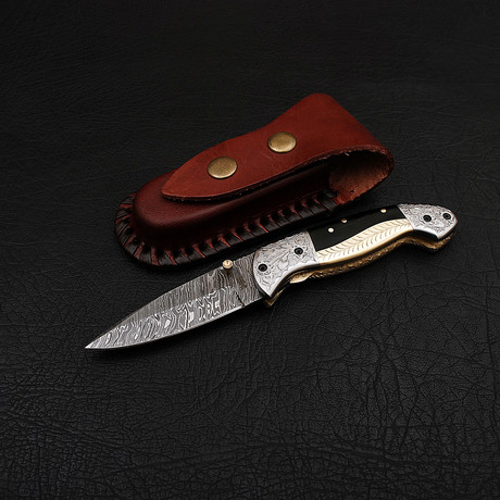 Handmade Damascus Karambit Folding Knife // 2710