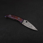 Handmade Damascus Liner Lock Folding Knife // 2717