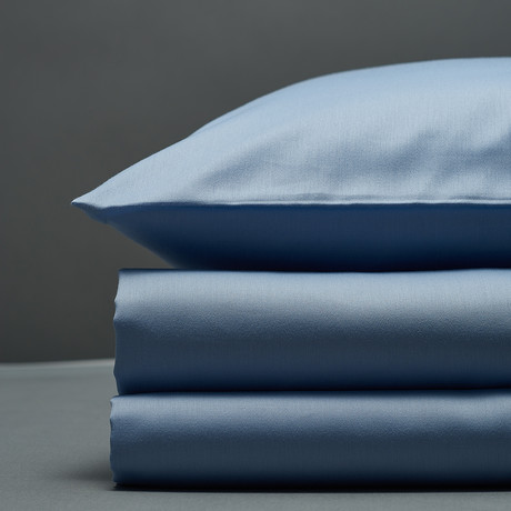 Sateen Duvet Set + 2 Pillows // Light Blue