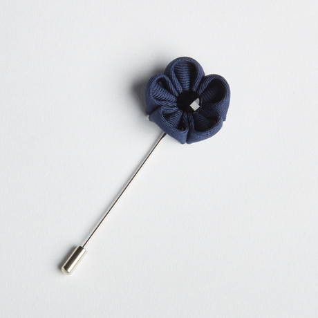 Otis Lapel Flower// Dark Blue