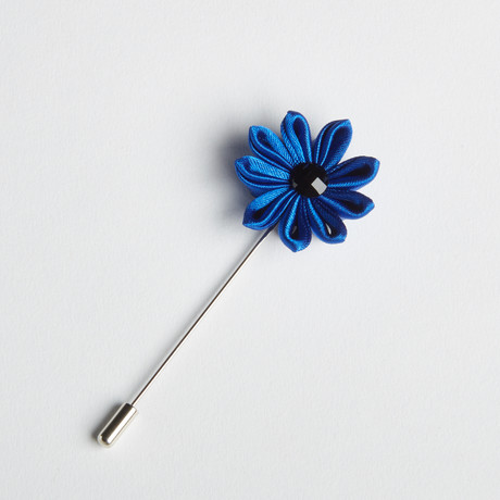 Ryder Lapel Flower// Blue