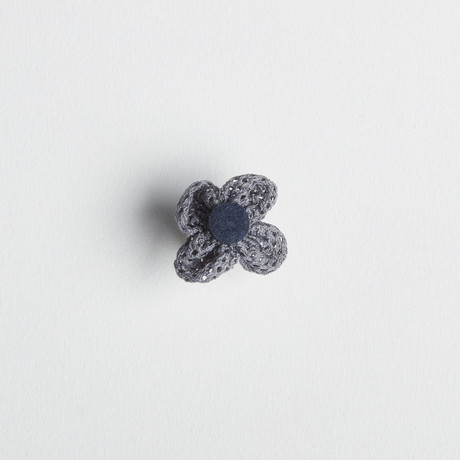 Judd Lapel Flower// Gray + Blue