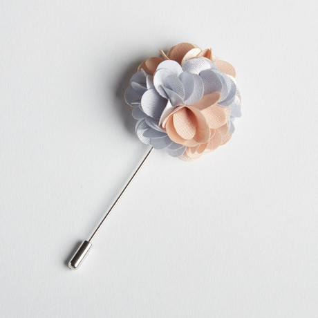 Wills Lapel Flower// Peach + Lavender