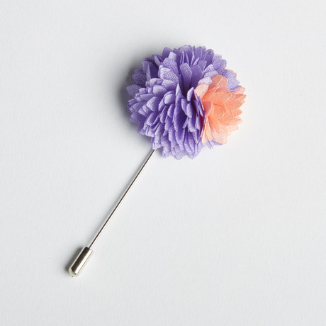 Nico Lapel Flower// Lavender + Peach