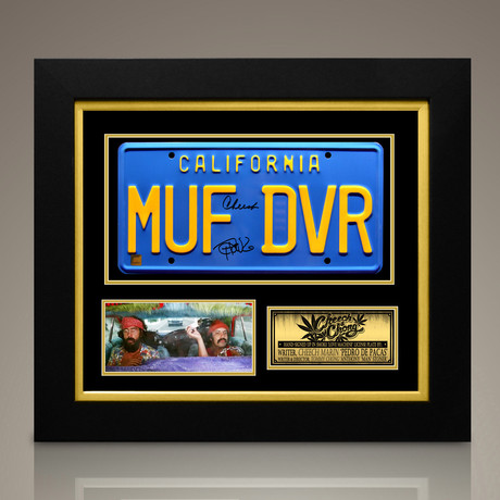Cheech & Chong // Cheech Marin + Tommy Chong Signed Love Machine MUF DVR License Plate // Custom Frame (Signed License Plate Only)