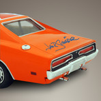 Dukes Of Hazzard General Lee // Tom Wopat + John Schneider + Catherine Bach Signed 1969 Dodge Charger 1:18 Die-Cast // Custom Display
