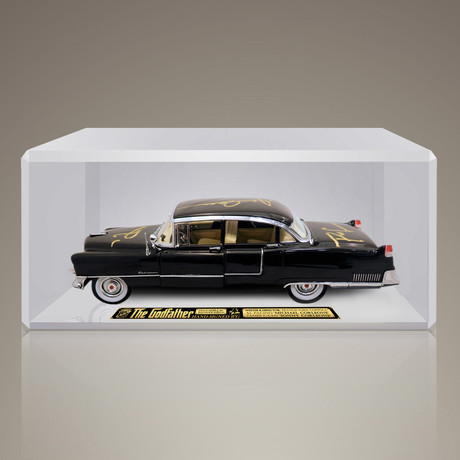 Godfather // Al Pacino + James Caan + Francis Ford Copolla Signed 1955 Cadillac Fleetwood 1/18 Die-Cast Car // Custom Display