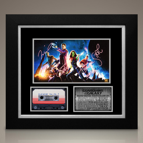 Guardians Of The Galaxy // Cast Signed Photo + Star Lord Mix Tape Prop // Custom Frame