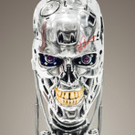 Terminator 2 T-800 // Arnold Schwarzenneger Signed Life Size Endo Skull Head Prop// Custom Museum Display (Signed Endo Skull Head Only)