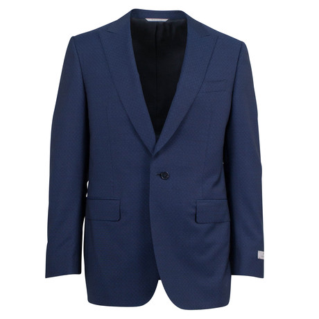 Canali // Dawson Wool Peak Lapels 2 Button Suit // Blue (US: 46R)