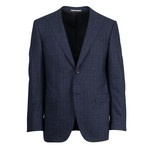 Canali // Stephen Striped Wool Peak Lapels 2 Button Suit // Blue (US: 52R)