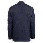 Canali // Stephen Striped Wool Peak Lapels 2 Button Suit // Blue (US: 52R)