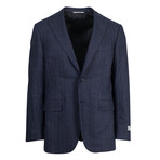 Canali // Darwin Yale Striped Wool 2 Button Slim Fit Suit // Blue (US: 52R)