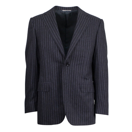 Canali // Jasper Striped Wool 2 Button Suit // Gray (US: 46R)