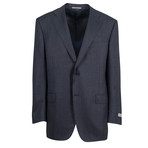 Canali // Striped Wool Trim Fit Suit // Gray (US: 46S)