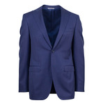 Canali // Wool Peak Lapels Slim Fit Suit // Navy (US: 46S)