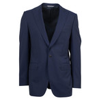 Canali // Striped Wool Peak Lapels Slim Fit Suit // Blue (US: 46R)