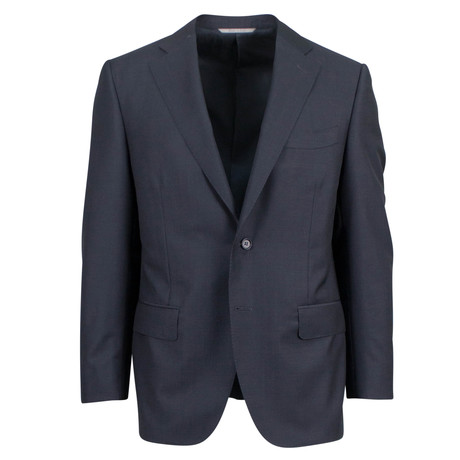Canali // Travel Wool Portly Fit Suit // Black (US: 48S)