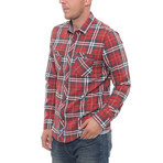 Plaid Button-Up Shirt // Red (S)