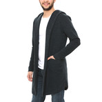 Hooded Cardigan Sweater // Navy Blue (S)