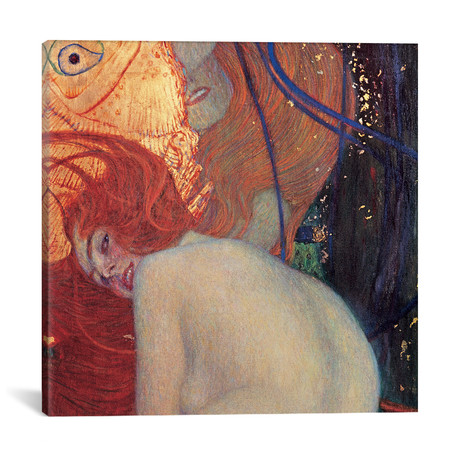 Goldfish, Square Detail // Gustav Klimt (18"H x 18"W x 0.75"D)