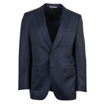 Canali // Arturo Striped Wool 2 Button Suit // Blue (US: 46S)