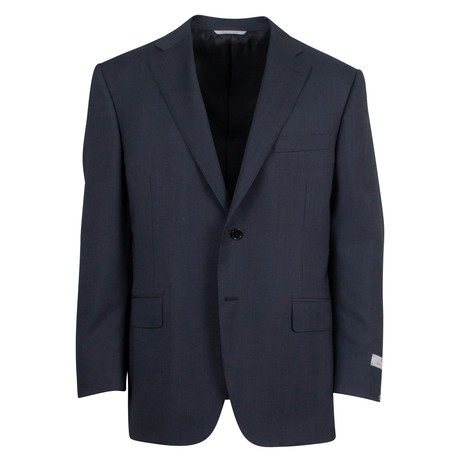 Canali // Antonio Striped Wool 2 Button Suit // Black (US: 48S)